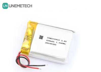 China Customized 3.8V 420mAh High Voltage Lipo Battery 372933 4.35V Lithium Battery For Smart Watches for sale