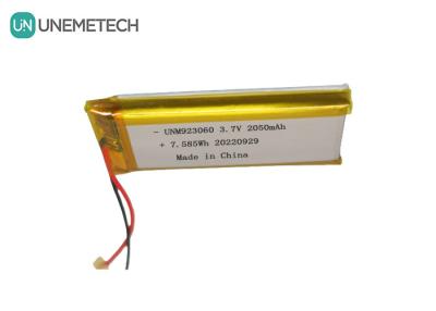 China Customized Long Cycle Life Lipo Battery Pack 3.7V 2050mAh 923060 For Digital Products for sale