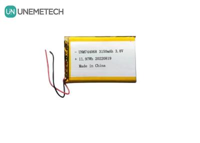 China Rechargeable High Voltage Lipo Battery 3.8V 744068 3150mah Battery For GPS Tracking System for sale