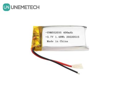 China 3.7V Rechargeable Lithium Ion Polymer Battery 552035 400mAh Li Po Battery For Wireless Device for sale