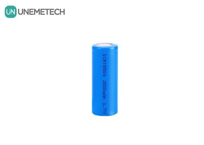 China 3.7V 18500 lithium ion battery 2000mAh Rechargeable Cylindrical For Flashlight for sale