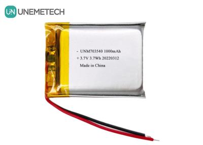 China LiPo Battery 1000mAh 703540 3.7V Rechargeable Li Polymer Battery for Electronic Products for sale