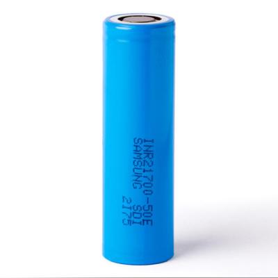 China Samsung 50E 21700 5000mAh 9.8A Battery 3.6V Lithium Ion Battery Cell INR21700-50E for sale