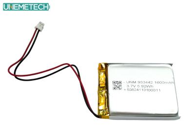 China Custom Li-Polymer Battery 3.7V 1600mAh 933442 Lithium Polymer Battery For Medical Products for sale