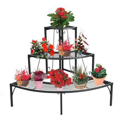 China Durable Wrought Iron Material Outdoor Flower Pot Types Of Table Stands For Flowers for sale