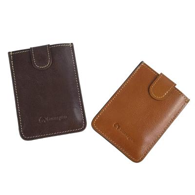 China Best Selling Minimalist Durable Thin Custom Logo Genuine Leather Credit Card Holder Wallet for sale