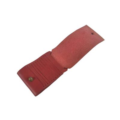 China High Quality Genuine Calfskin Flat Genuine Top Grain Pebbled Fashion Genuine Pebbled Slim Leather ID Card Holder for sale