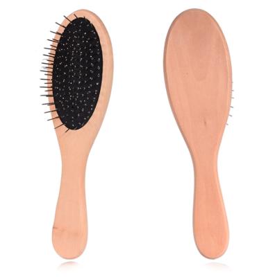 China Branded Factory Direct Wholesale Round QS Cherry Wood Hair Brush Logo Hair Brush Custom Brush for sale