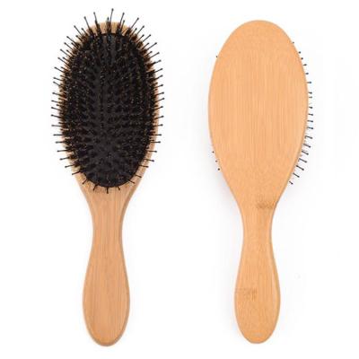 China Comfortable Daily Bamboo Paddle Detangler Sweep Boar Stiffen Hair Brush Bamboo Wood Eco-Friendly Hairbrush for sale