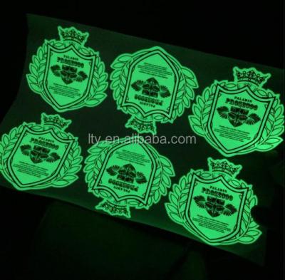 China Waterproof& UV Resistance Night Glow In The Dark Luminous Letter Sticker Luminous Sticker Label for sale