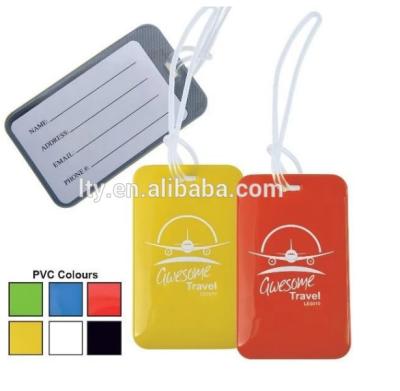 China Adversting sticker factory direct sale PVC bag tag travel tag plastic luggage tag for sale