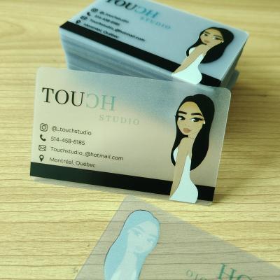 China Waterproof Clear Card With Printing Transparent Frosted Custom Plastic Logo PVC Business Cards Printing for sale