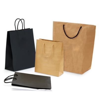 China Factory Outlet Outlet Carrier Eco-Friendly Recyclable White Black Kraft Paper Luxury Paper Shopping Bag With Logo for sale