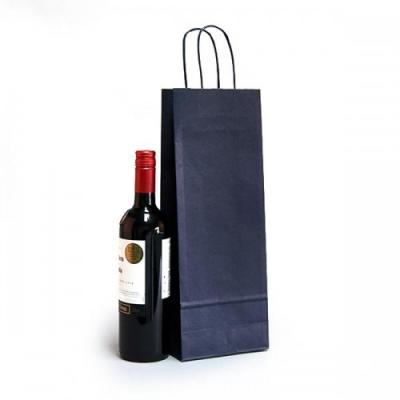 China Recyclable Custom Paper Wine Gift Bags Bottle Bag Paper Craft Bottle Bag for sale