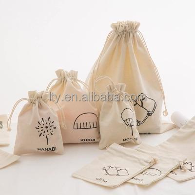 China Personalized Design Fashion Canvas Cotton Tote Drawstring Bag for sale