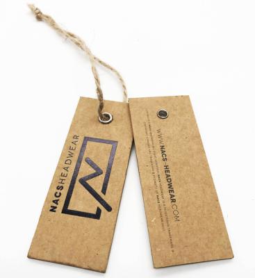 China Viable Wholesale Private High Quality Custom White Garment Kraft Paper Garment Label With Plastic Rope Hanger Tag for sale