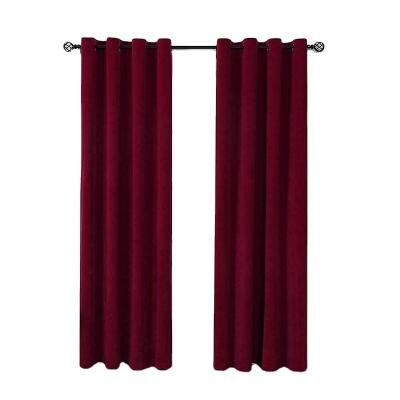 China Blackout Ready Made Room Velvet Curtains Dutch Ruby RED, W52 X L95-inch, 2 Panels for sale