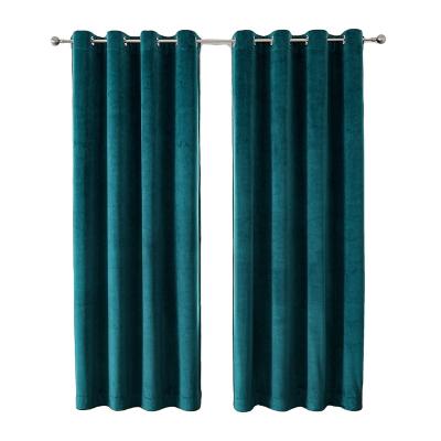 China L84 Inch, 2 Piece Blackout Beautiful Ready Made Curtain Green W52 X Panels In Emerald Velvet for sale