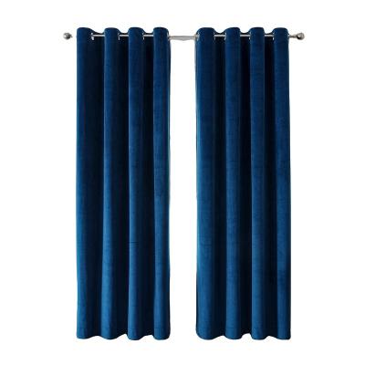 China L-inch Blue Ready Made Blackout Velvet Drapes 52x84, 2 Panels for sale