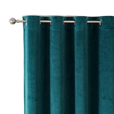 China Velvet Fire Retardant Green Drapes Lower Light Darkening Panels For Room Or Media Windows For Bedroom for sale