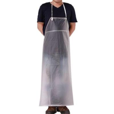 China Custom Plastic Sleeveless Apron Oil Proof PVC Logo Printing Slaughterhouse Factory Waterproof Disposable Apron Sleeveless Apron E013 for sale