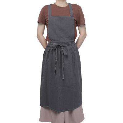 China Sleeveless Apron E015 Japanese Style Cooking Oil Proof Waterproof Cotton Apron Cafe Restaurant Worker Home Kitchen Painting Sleeveless Apron for sale