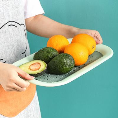 China Living Room Snack Basket Food StorageTabletop Candy Tray Double Layer Fruit Drain Viable Nordic Dish A3559 for sale