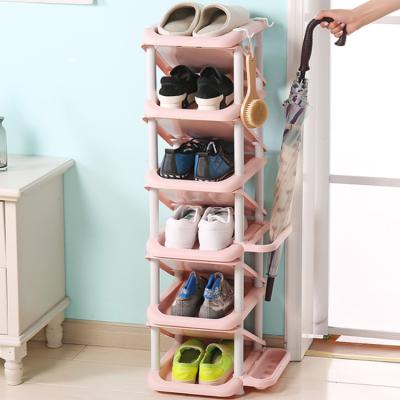 China (Dorm Other) A2806 Adjustable Multi-Layer Shoes Shelf Large Capacity Saves Space Plastic Shoe Rack Shoe Storage Racks for sale