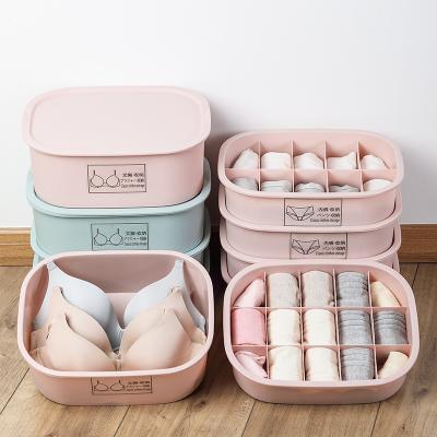 China A2818 Modern 3pcs/set Plastic Clothes Multifunctional Divided Underwear Sorting Box Organizer Case Storage Boxes for sale