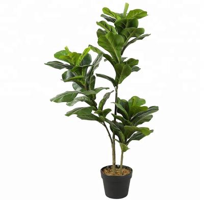 China Indoor Potted Plant Fiddle Leaf Fig Tree Ficus Lyrata Eco-friendly PEVA 1M/3.28Ft Indoor Decoration Artificial Plants for sale