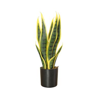 China High Quality Indor Decoration 38cm Snake Plants Leaf Sansevieria Ornamental Plants Yellow Artificial Plant for sale