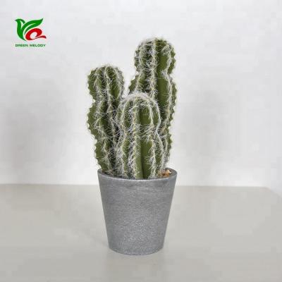 China Home Decor Opuntia 25cm Cactus New Look Small Green Artificial Cactus Plants Realistic Desktop Cactus for sale