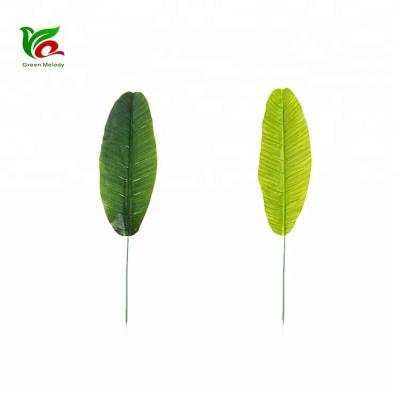 China Indoor Decoration Factory Direct Sale Artificial Banana Leaves Large Plastic Green Leaves Artificial Jungle Leaves for sale