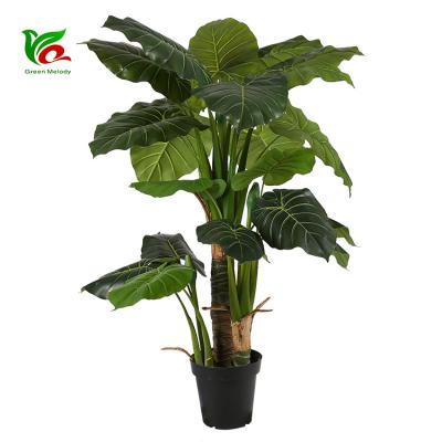 China Highly Simulation 1.35m Indoor Home Ornamental Decoration Artificial Alocasia Macrorrhiza Tree for sale