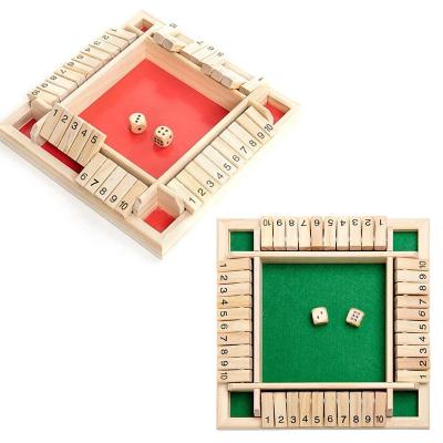 China Wooden 1-4 players closed box dice game classic 4 sided version of wooden board game classics and bar table board game for sale