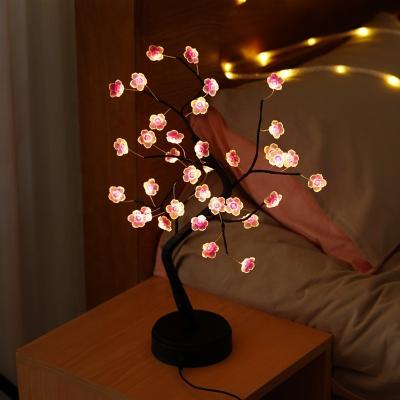 China Home Decoration LED Christmas Tree Lights Cherry Blossom Tree Light Tabletop Outdoor Bonsai Tree Lamp for sale