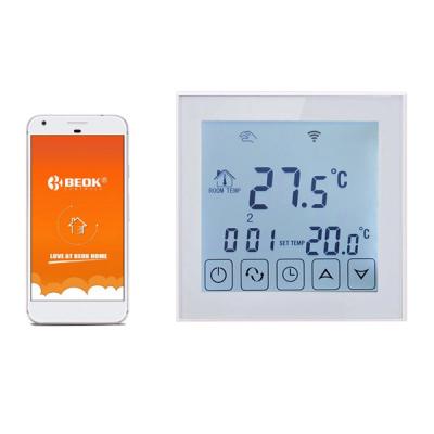 China 2017 electric underfloor heating system touch screen floor heating temperature controller wifi thermostat for warm air heater for sale