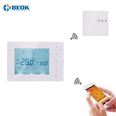 China Wireless rf control rf wireless wifi gas boiler thermostat with big touch screen for sale