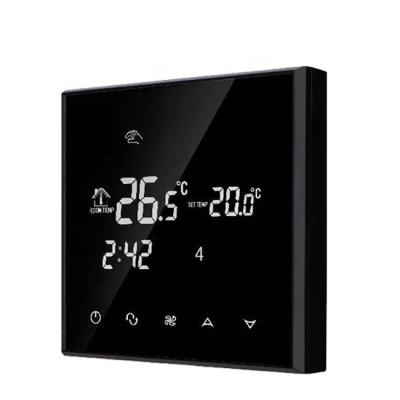 China High Quality Daily Timer Glass LCD Touch Screen Floor Heating On/Off Thermostats Fan Coil HVAC Thermostat for sale