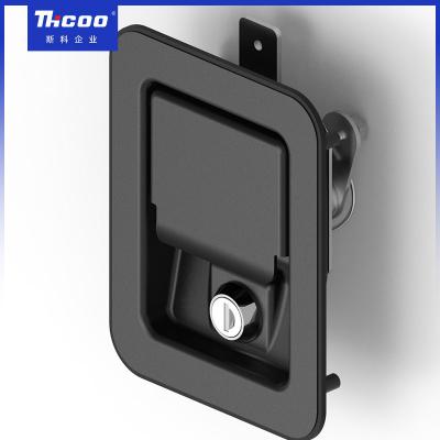 China Black Coated Ms866 Steel RV Paddle Handle Entry Door Lock Recessed Handle Truck Door Latch Lock Plane Lock for sale