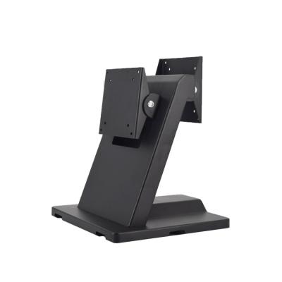 China Adjustable Black Metal Monitor Stand 75*75mm VESA Mount Double Screen Adjustable Size for sale