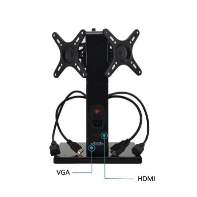 China Hotels / Malls / Markets / Shops Universal Vesa Metal Muli-angle Dual POS Touch Monitor Mount Monitor Bracket for sale