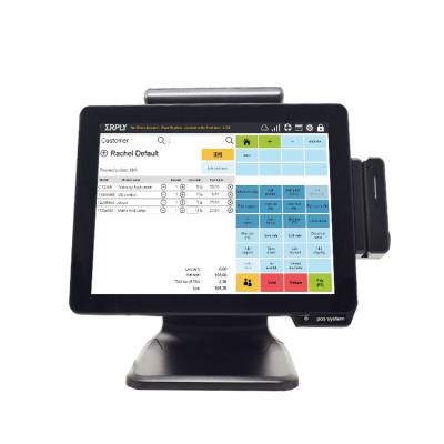 China Aluminum Alloy Housing Desktop All In One POS Machine Terminal Touch Screen Windows Dual POS Offline Display System for sale