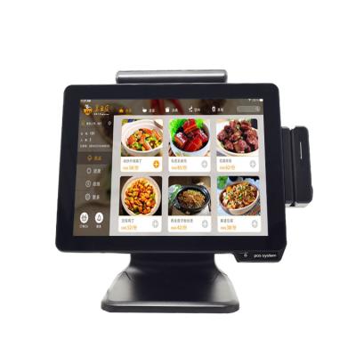 China Aluminum alloy POS payment terminal all in one full set i3 billing machine touch screen kiosk dual POS for sale