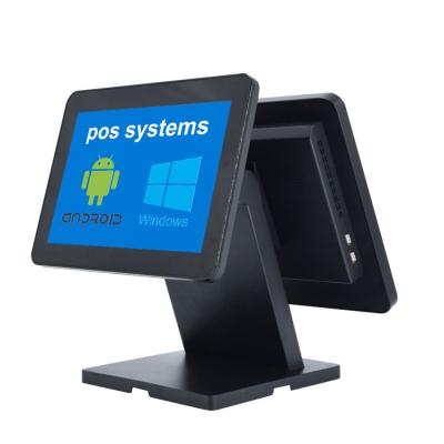 China Retail Lunix POS Terminal 15inch Dual 15inch Desktop Android PC Screen POS System for sale