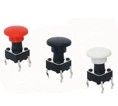 China 6*6 tact switch with silicone cap micro push button switch TS-1301-cap for sale