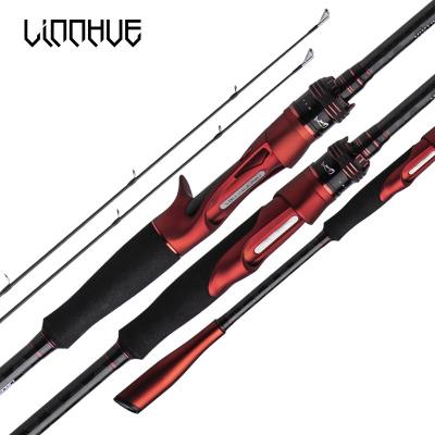 China LINNHUE 2.4M 2 Section Carbon Fishing Rod 2.1M With Spinning M/ML Lightweight Travel Carbon Fiber Baitcasting Rod 2pcs Rod Tips 116g for sale