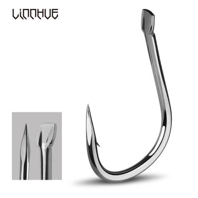 China LINNHUE 10pcs 14#-17# Stainless Steel Fish Hook High Carbon Steel Hook For Big River Fish Shit Catfish Number Flying Fishing Tackle for sale