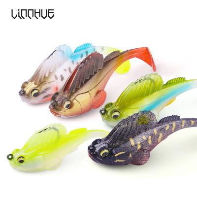 China With LINNHUE Single Hook Soft Lure T-Type Uncoupling Device Soft Fishing Single Hook Baits Artificial Bite Wobblers 8cm Fishing 15g Rubber Lure for sale