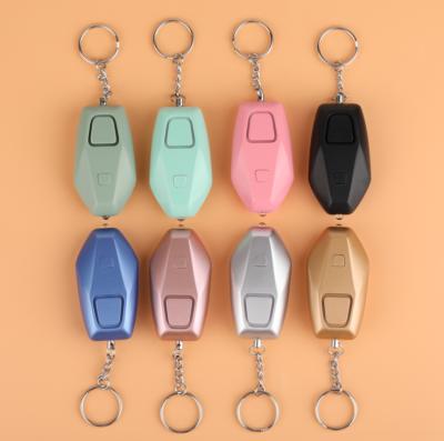 China USB rechargeable key chain alarm self-defense anti-lost security 130DB rechargeable USB alarm for sale